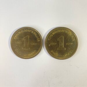 Vintage King Waldorf’s Palace Arcade Game Tokens Brass Lot of 2
